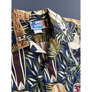 RJC Boys‎ Size 10 Hawaiian Shirt Surfboards Palms Made in Hawaii USA